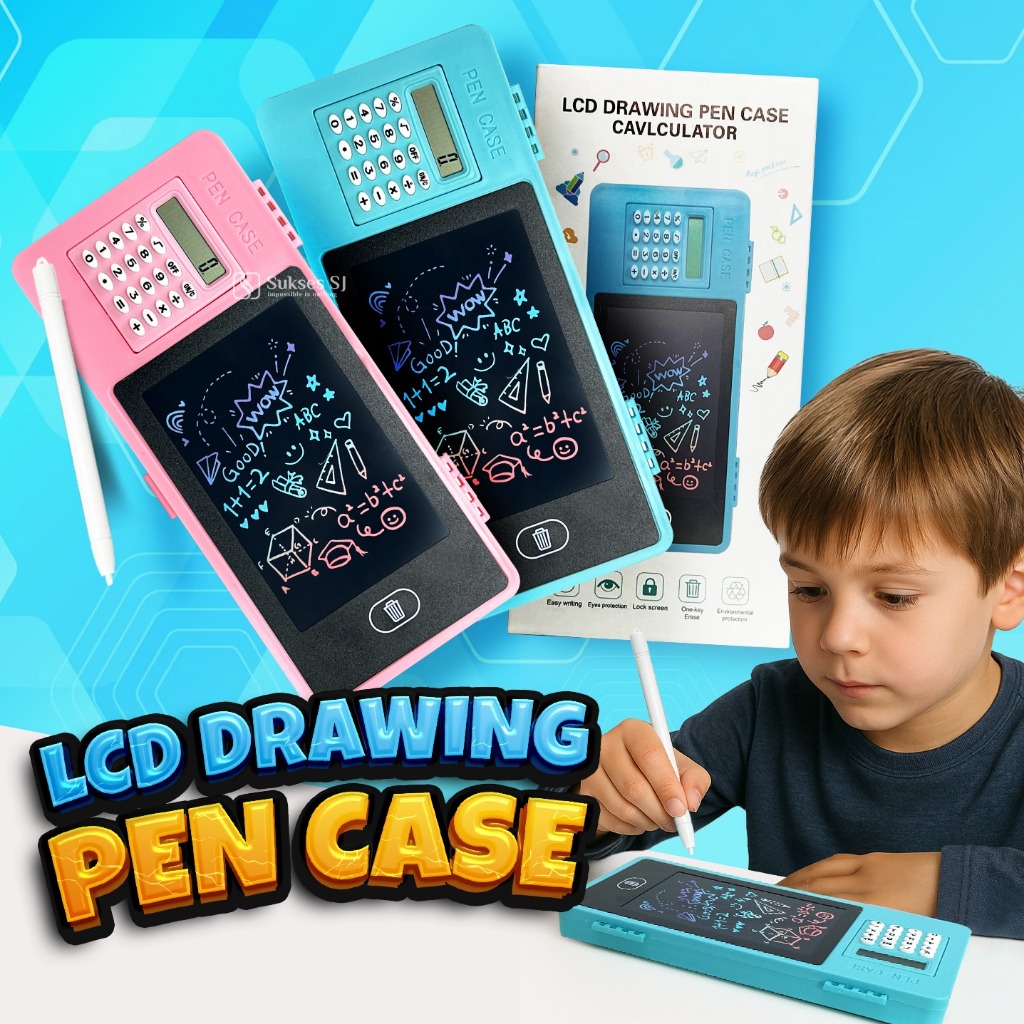 

(SR) Kotak Pensil Drawing Pad Kalkulator Papan Tulis LCD