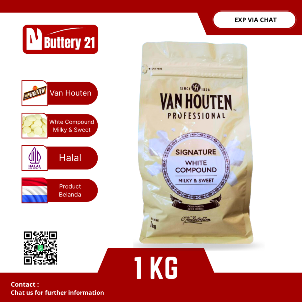 

VAN HOUTEN WHITE COMPOUND COINS 1 KG/COKELAT PUTIH COMPOUND COIN/VANHOUTEN WHITE COKELAT