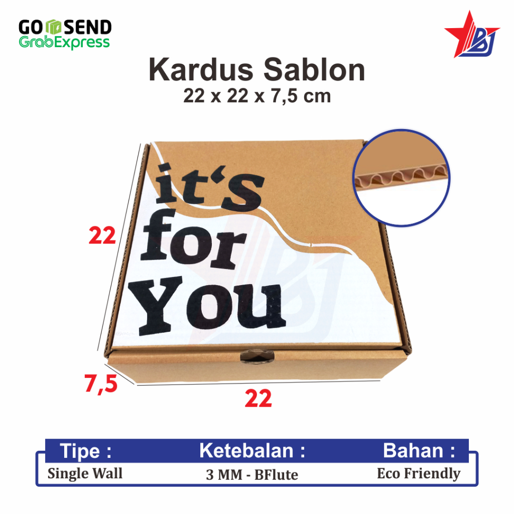

Kardus Box Kado Gift Uk. 22x22x7.5 cm Corrugated Free Sablon Ecer Ultah Hadiah