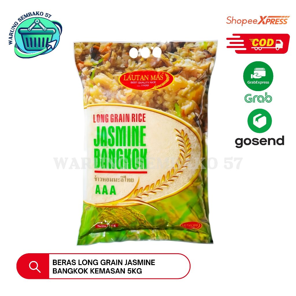 

Jasmine Bangkok Beras Long Grain Kemasan 5kg