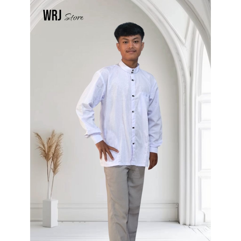 Baju Kemeja Koko Motif Sultan Kemko Lengan Panjang Manset Kain Embos Terbaru Jessica