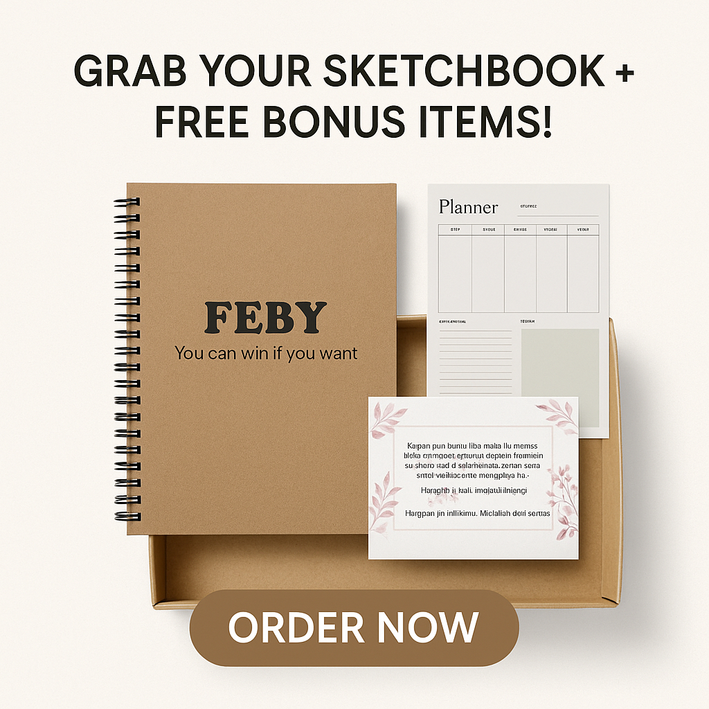 

Sketchbook A5 Custom Nama + Planner & Gift Box | Buku Estetik Bisa Jadi Hadiah