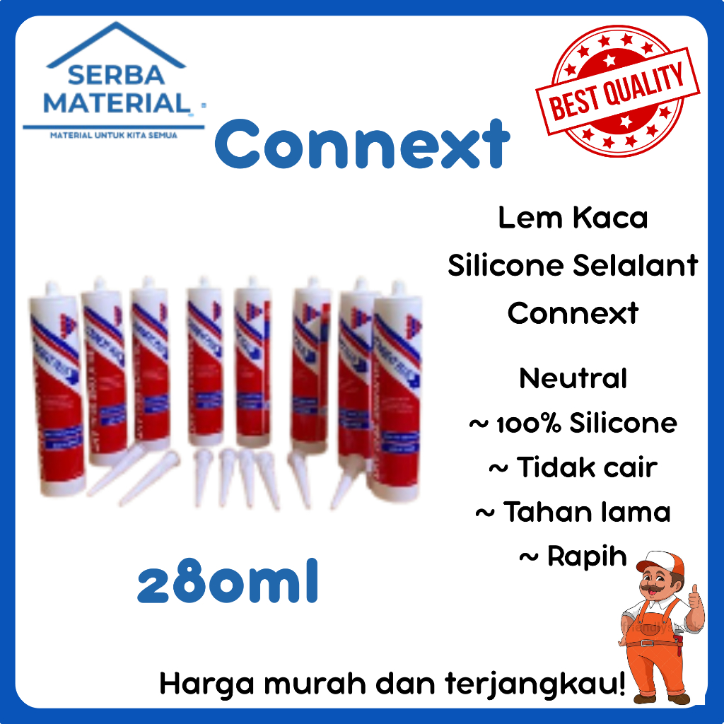 CONNEXT LEM KACA BOTOL NETRAL WARNA PUTIH 280ML