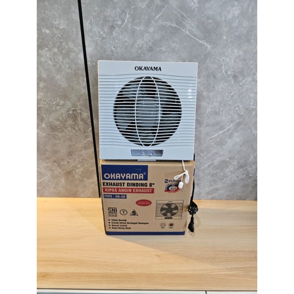 Okayama Exhaust Fan OK-8D Kipas Exhaust tembok 8inc