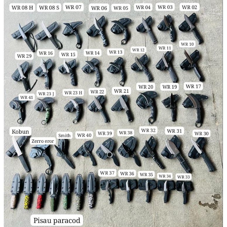 KODE M83O Pisau Tactical Kydex WR  Sangkur WR Teklok BISA CUSTOM NAMA SEMUA MODEL READY STOCK