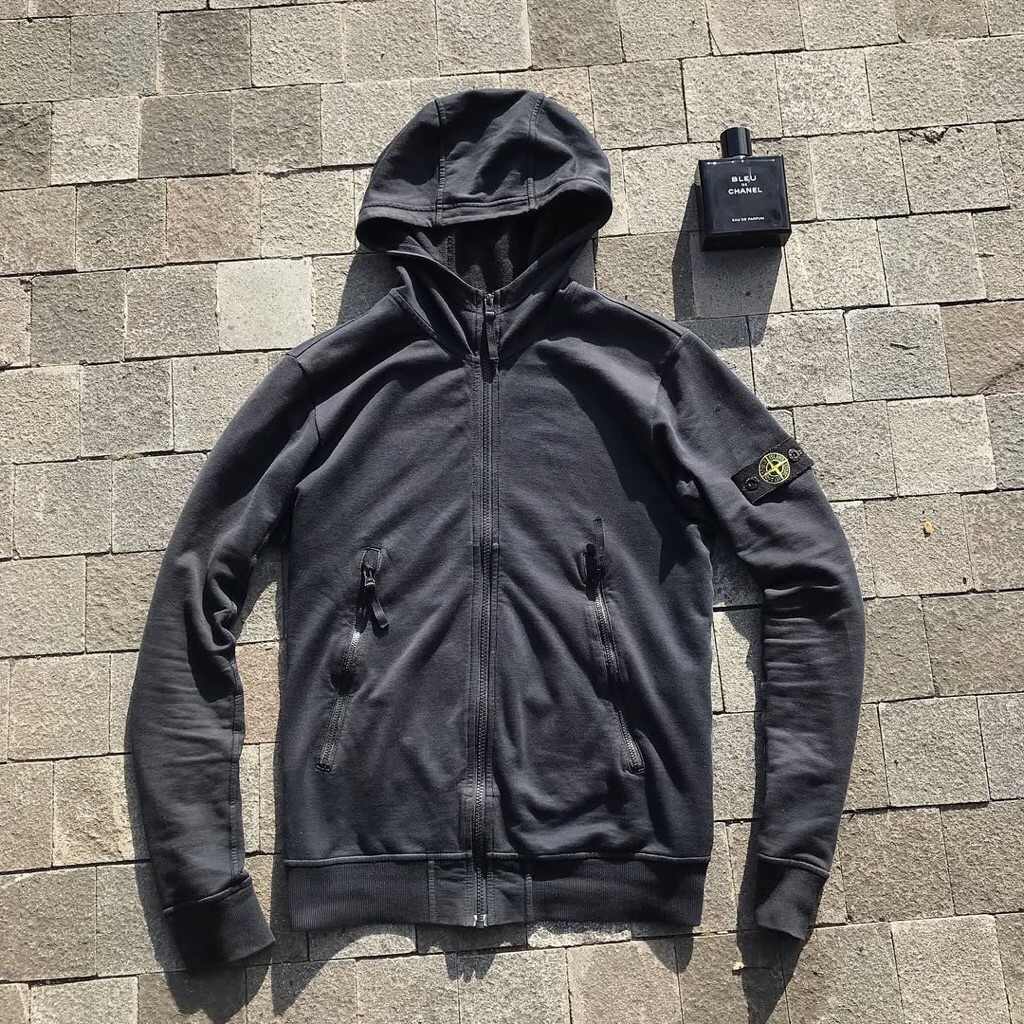 Stone Island Black Hoodie Sweatshirt Jumper jacket with original Patches and button  Junior Series  