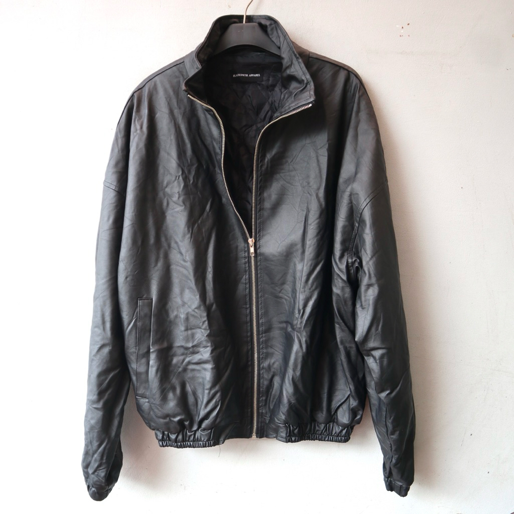 Jaket kulit sintetis XXL faux pu oscar bukan kulit asli oversize jumbo Pl bekas preloved second