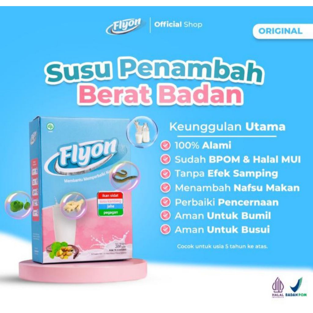 

promo susu flyon original kualitas bagus untuk menambah berat badan asli original sudah bpom