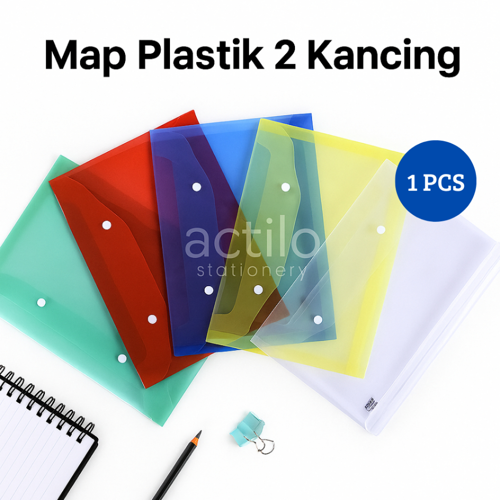 

(1 PCS) Map Plastik 2 Kancing Folio/F4 / Map Kancing 2 Plastik Ukuran F4 SP-313