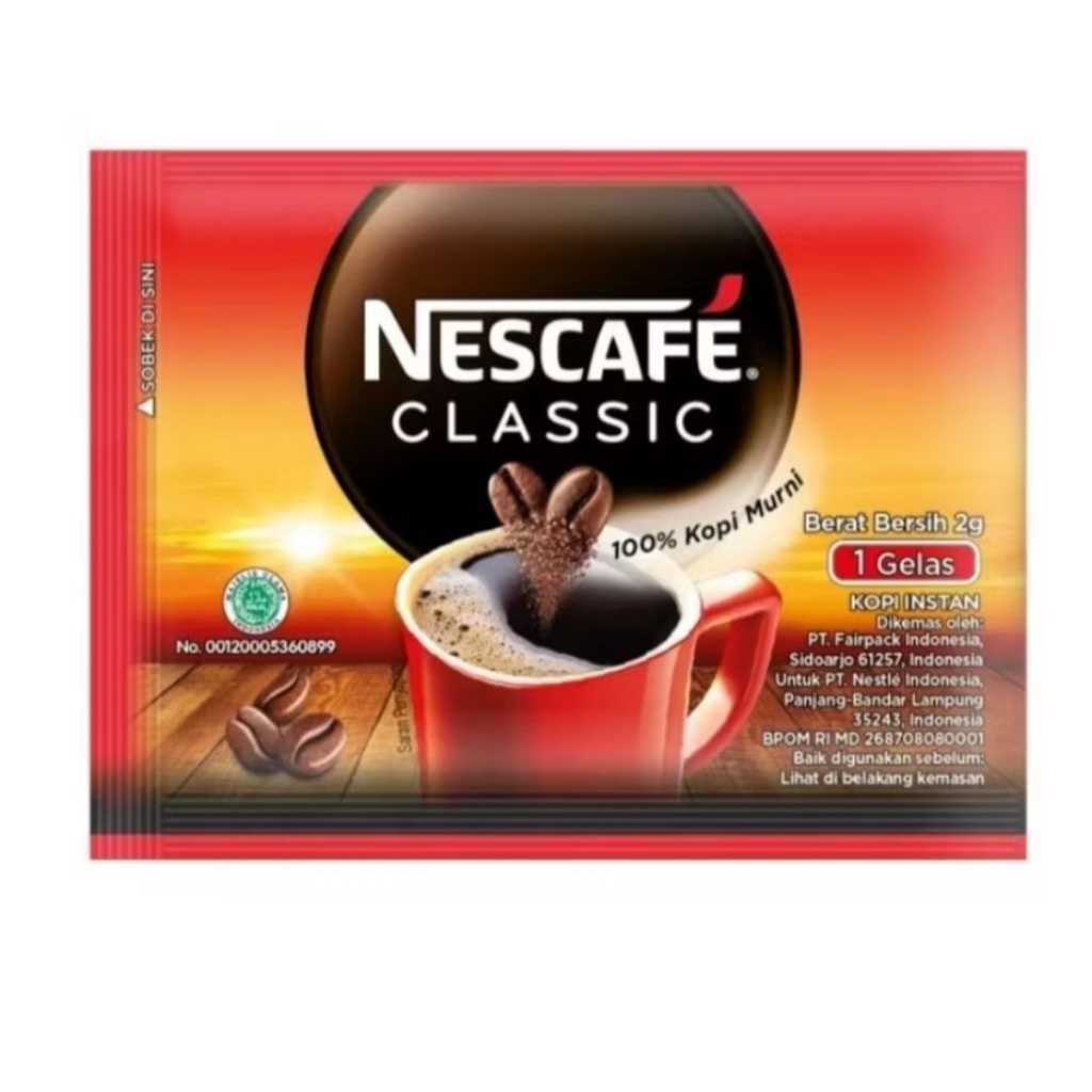 

Nescafe Classic renceng isi 10 sachet