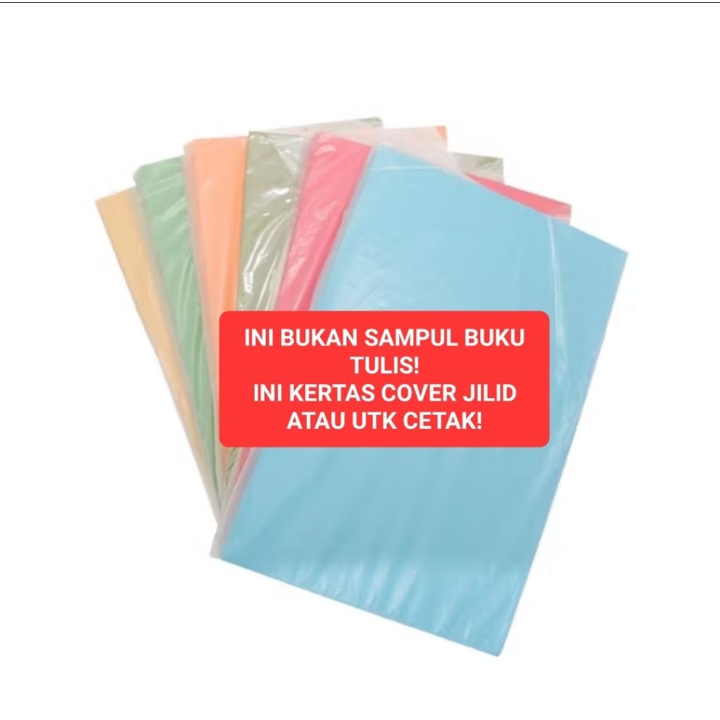 

1 PACK (ISI 100) Kertas Cover Folio WARNA TUA Merah Biru Hijau Oranye Coklat BC Indah F4 Sampul Jilid