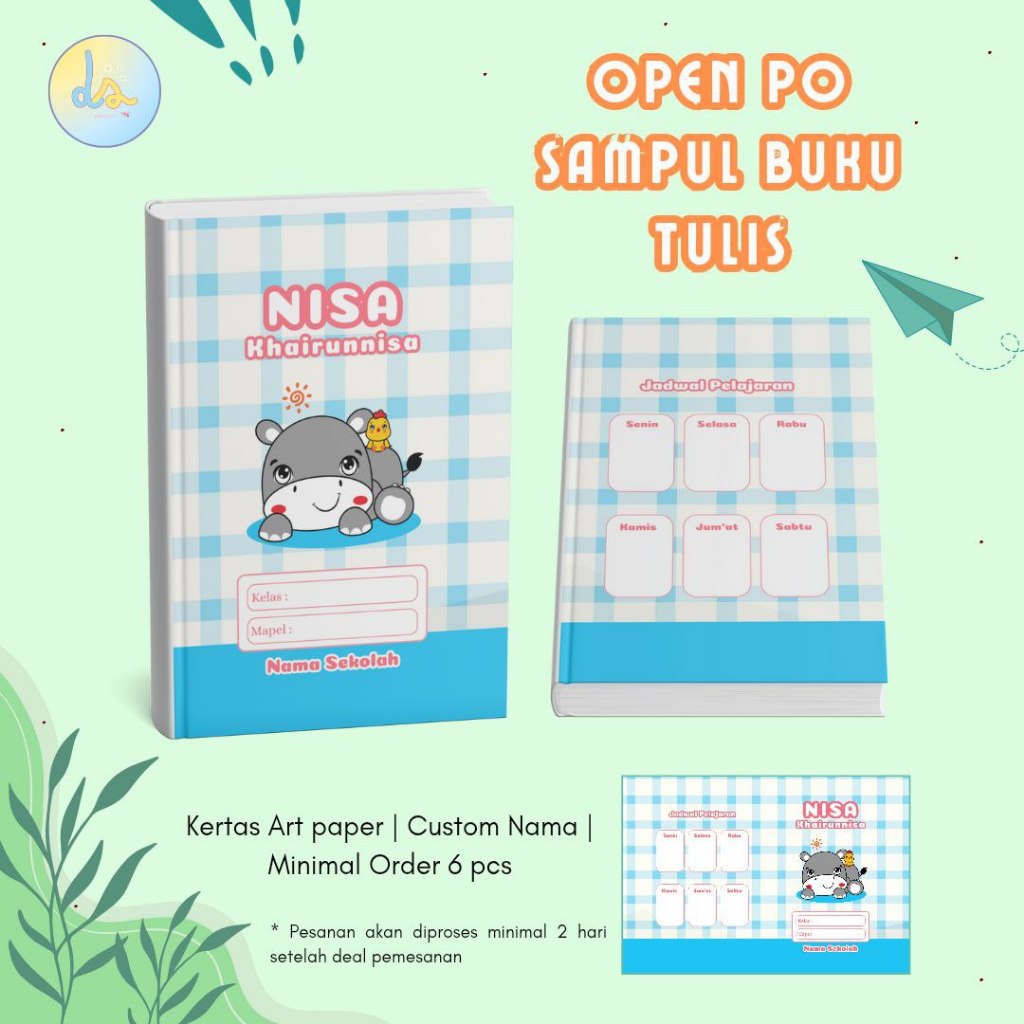 

DearSora Sampul Buku Tulis Cutsom, ukuran buku tulis standart