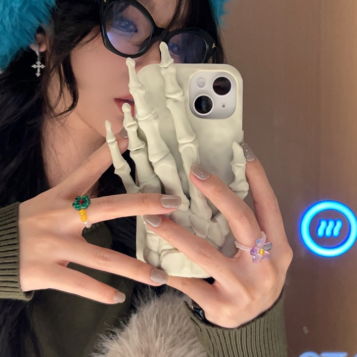 CASING TENGKORAK TANGAN PUTIH IPHONE 11 12 13 14 15 16 PRO MAX