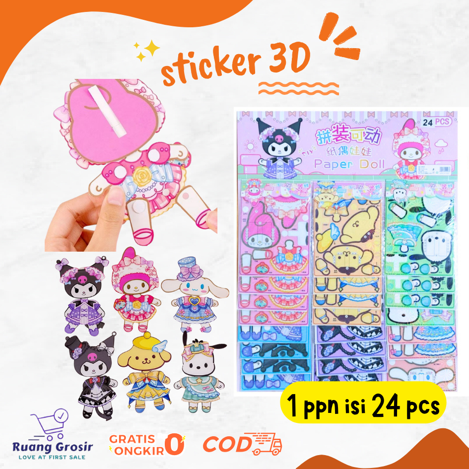 

Sticker 3D Sanrio Paper ROLL 3D BP 24pcs/ppn