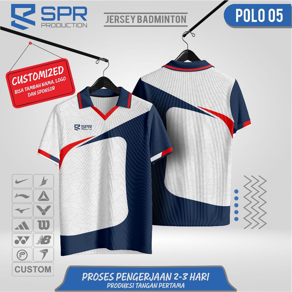 JERSEY KAOS OLAHARAGA BADMINTON POLO RETRO 05