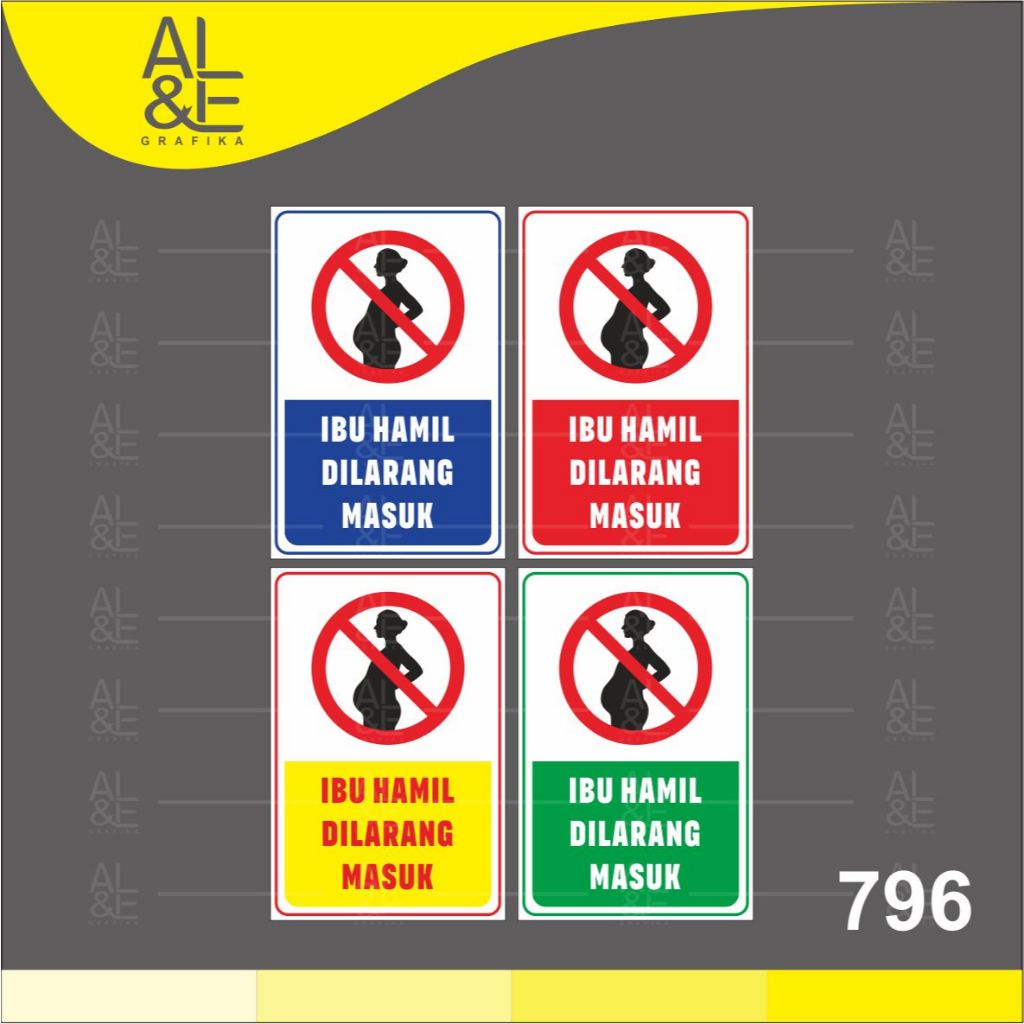 

796 - Stiker Ibu Hamil Dilarang Masuk, Sticker Vinyl, Premium dan Tahan Air