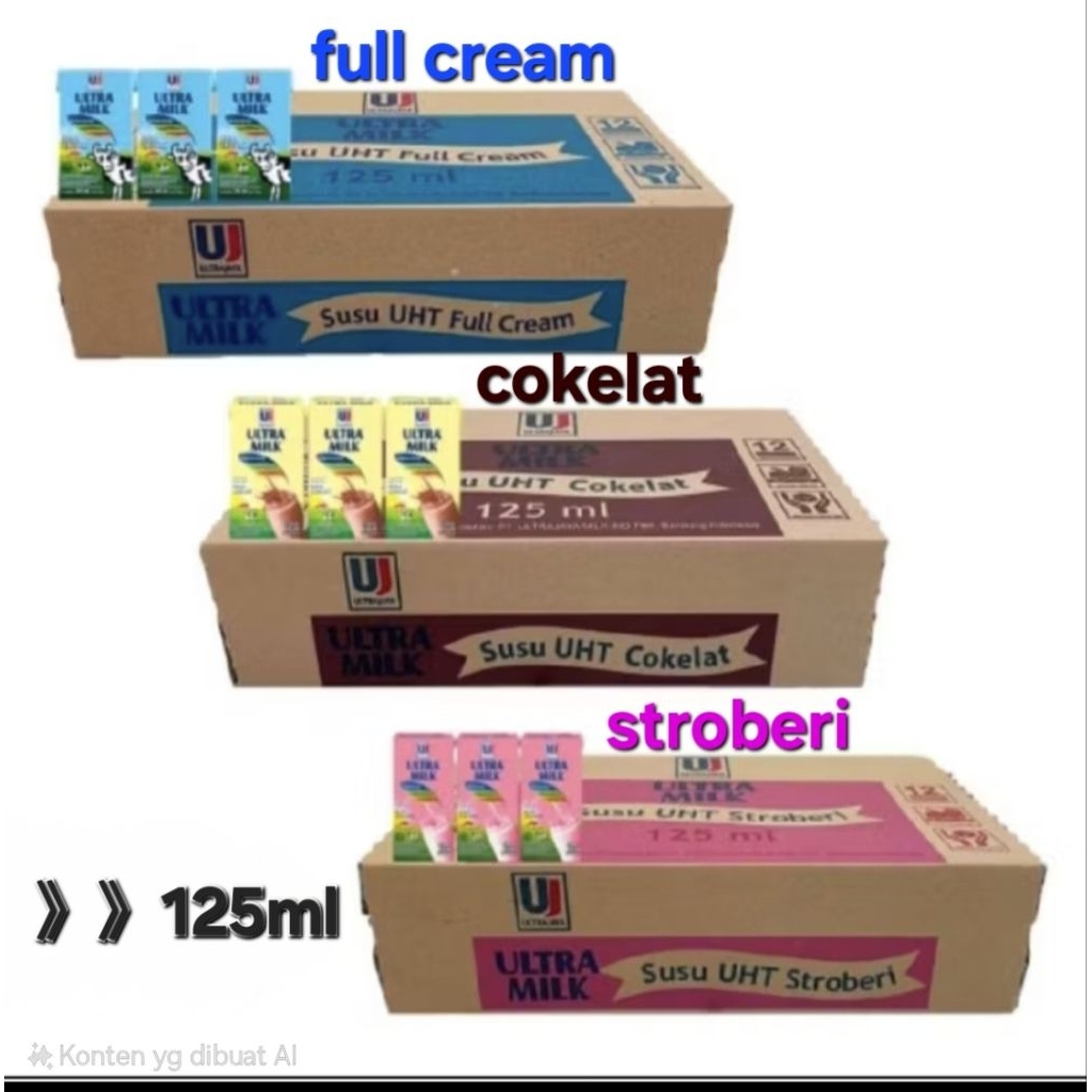 

ULTRA MILK susu UHT kemasan 125ml 1 karton (40dus)