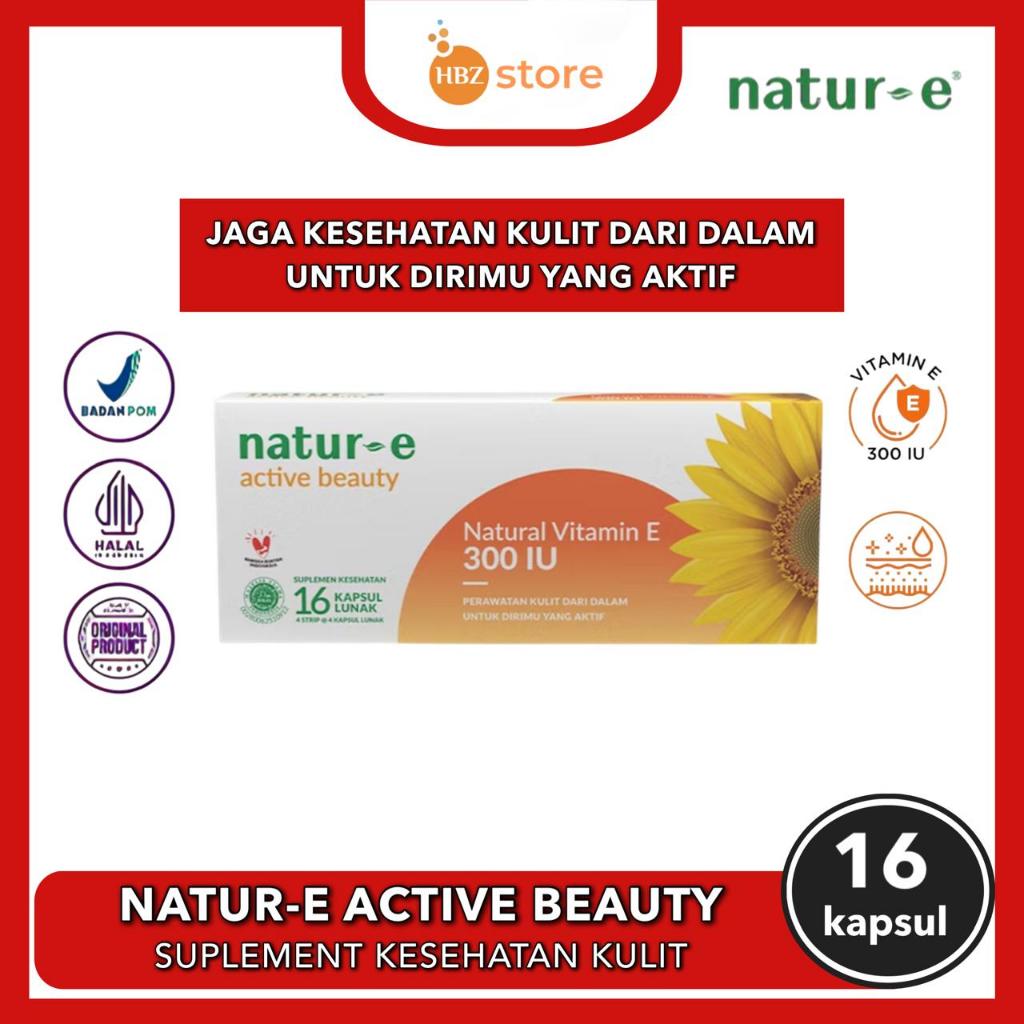 Natur-E Active Beauty 16 Kapsul Suplemen Vitamin dan Kesehatan Kulit - Mencegah Kulit Kering