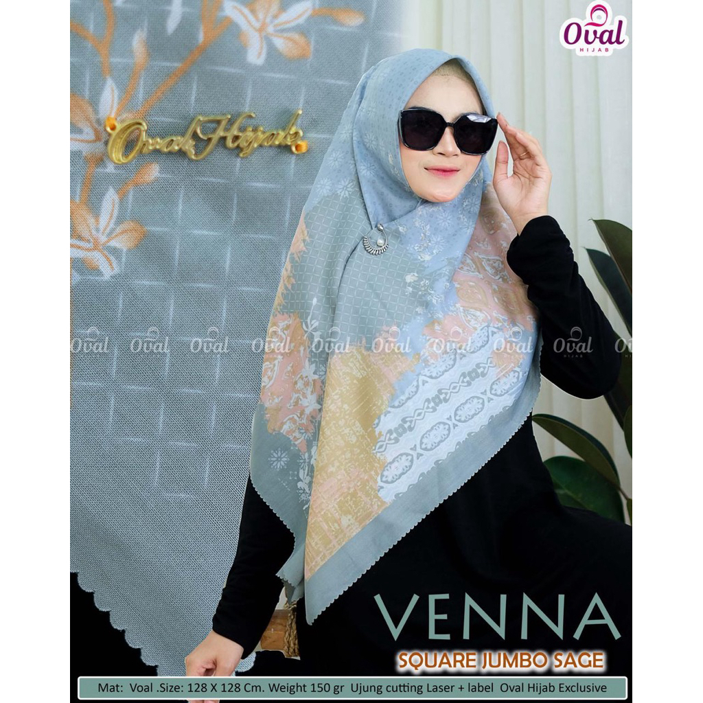 Venna Square Hijab Jumbo Original Oval Hijab Square Motif Segiempat Jumbo