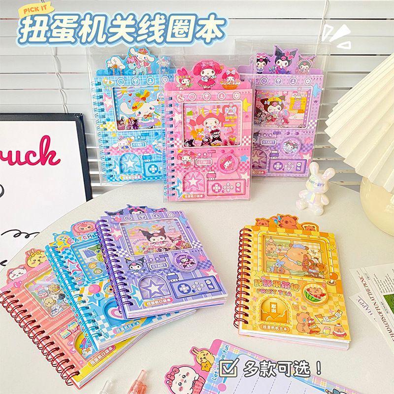 

Buku Tulis Mesin Gacha Lucu Capybara Kuromi Cinnamoroll Melody/ Notebook Sticker Mini Vending Machine