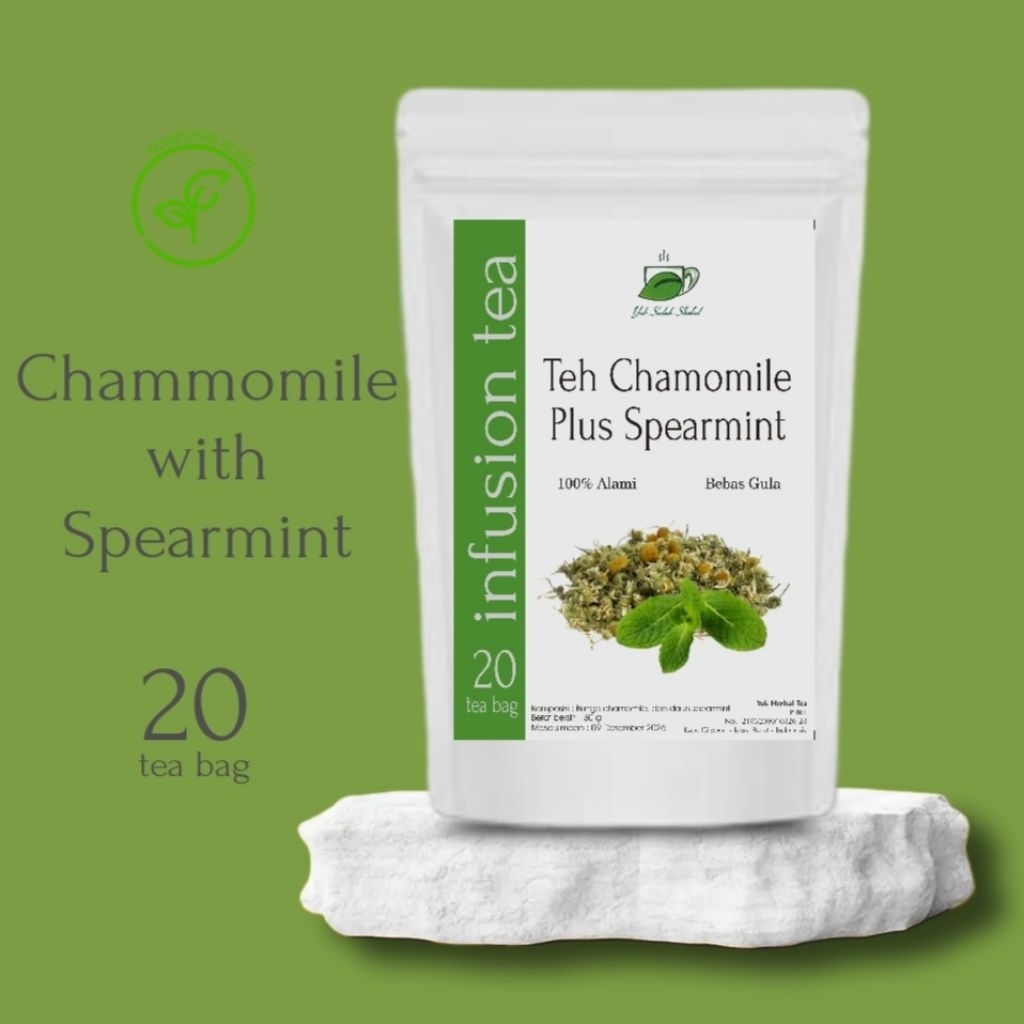 

CHAMMOMILE with SPEARMINT TEA / TEH CHAMOMILE + SPEARMINT 20 tea bag teh herbal infusion