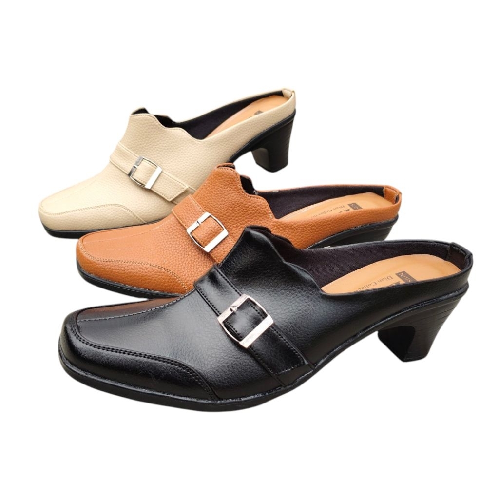 D&f B35 | Sepatu Selop Bustong Heels Wanita Hak 5cm Sepatu Kerja Kantor Sepatu Pesta Dan Lainnya