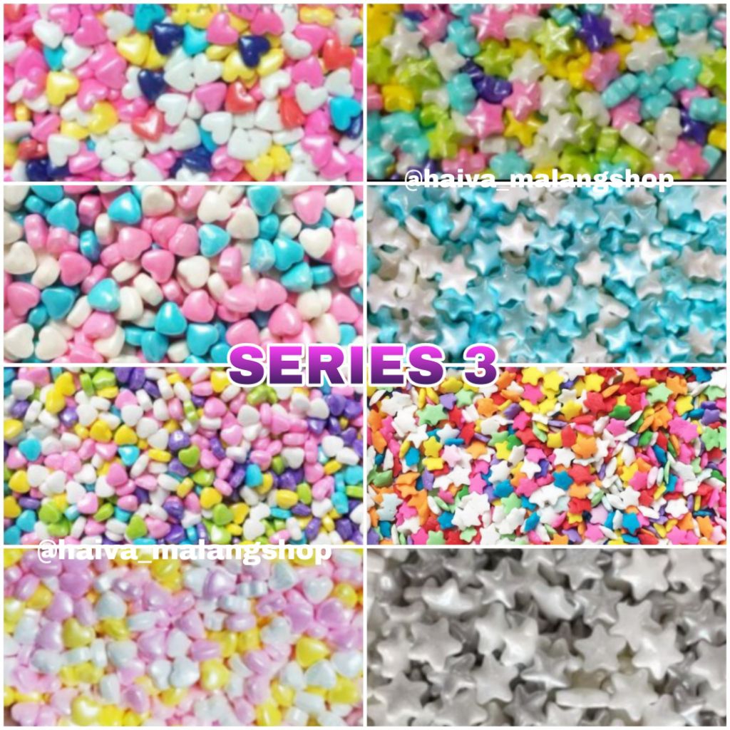 

Sprinkle Series Love Rainbow / Bintang Rainbow / Hiasan Kue Love Bintang / Edible / Hiasan Cup Cake / Spikel - Dekorasi kue
