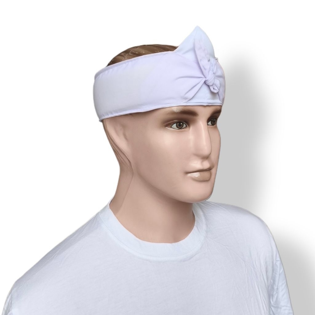 IKAT BOLONG BENDO UDENG TOTOPONG BLANGKON PUTIH POLOS SUNDA JAWA