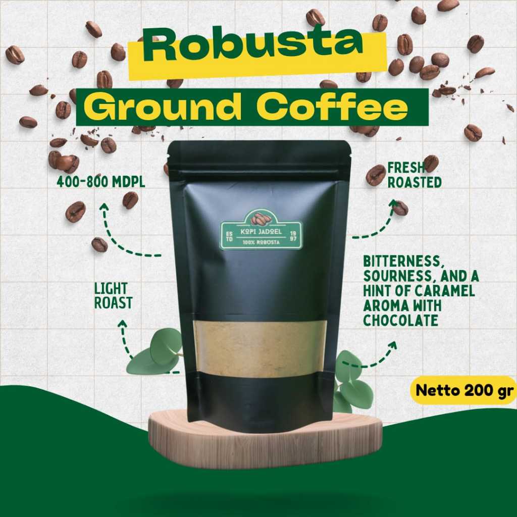 

Kopi Bubuk Robusta 200gr Original Banyuwangi Natural Ground Coffee Kopi Hitam Seduh Murni Alami (Light Roast)