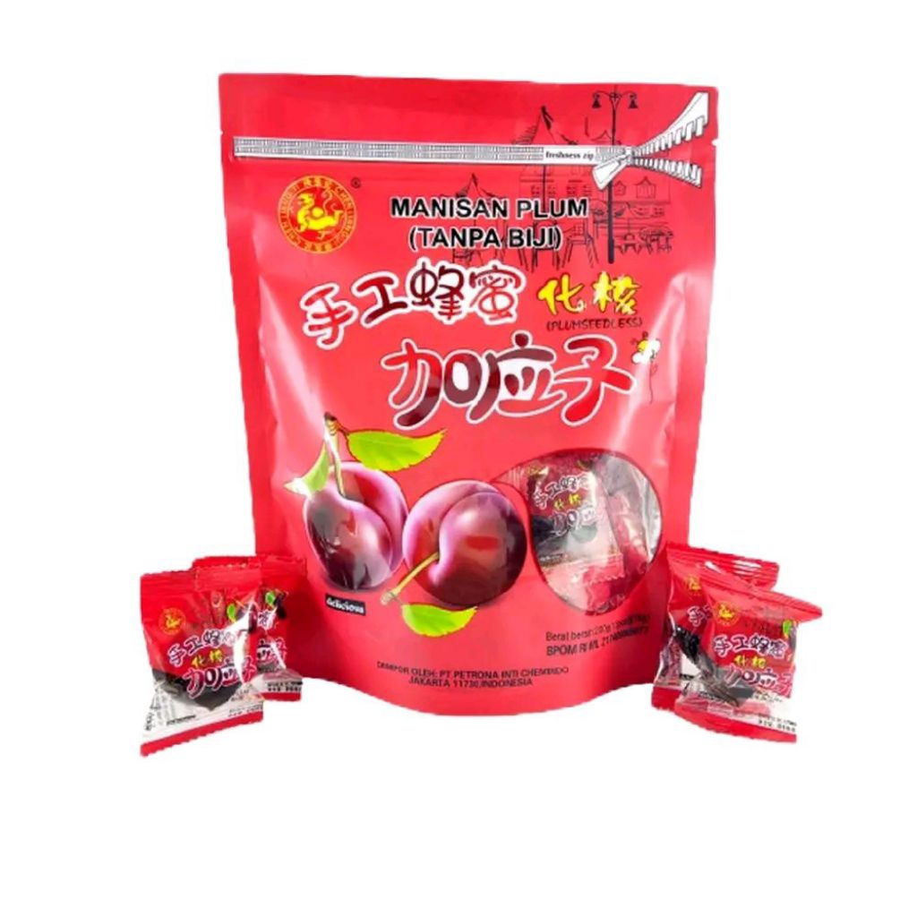 

CEMILAN BUAH PLUM MANISAN PLUM TANPA BIJI CHEN LIANG JI /PLUM SEEDLESS 200 GRAM
