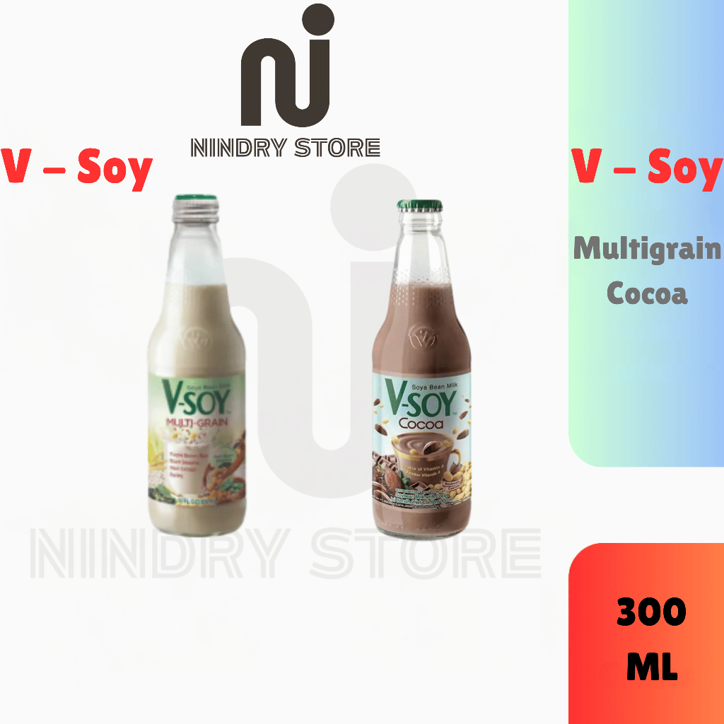 

V-Soy Multigrain & Cocoa Botol 300ml – Susu Kedelai Siap Minum, Vegan & Sehat