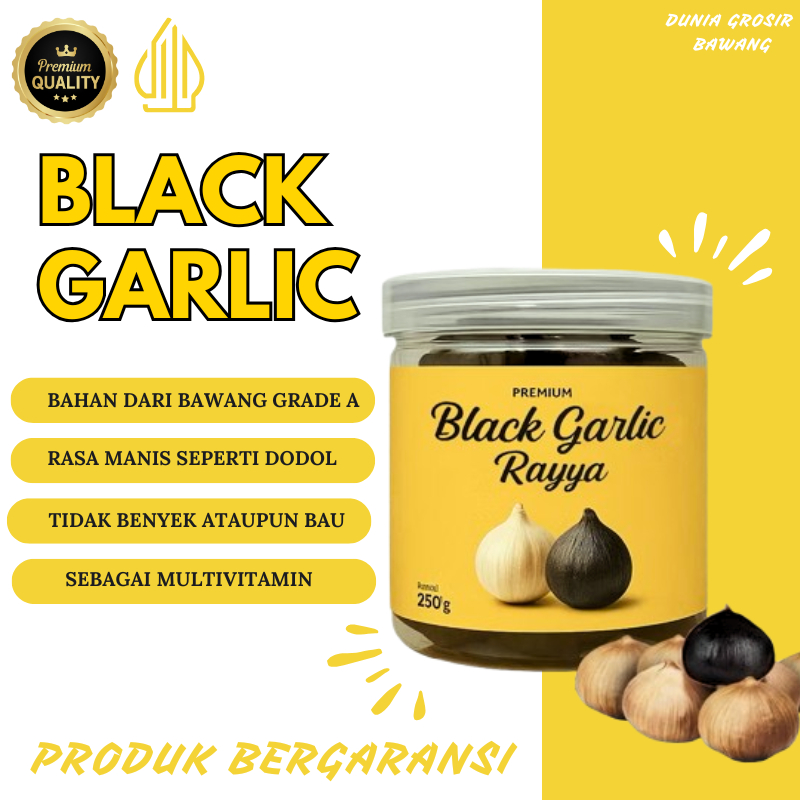 

Black Garlic Solo Rayya 250g Bawang Hitam Tunggal Premium Rasa Manis Tidak Benyek | Kaya Manfaat | Alami | Halal