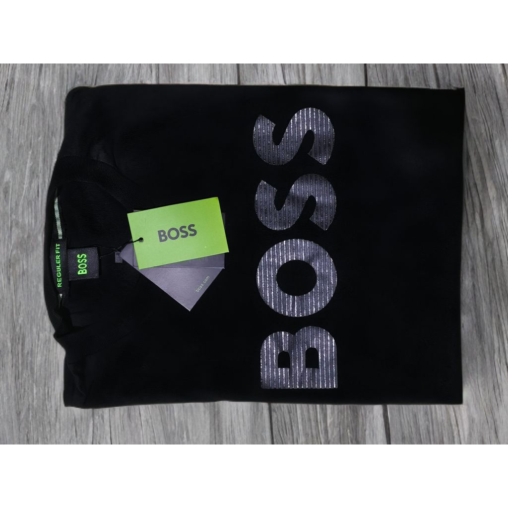 kaos boss hitam silver original