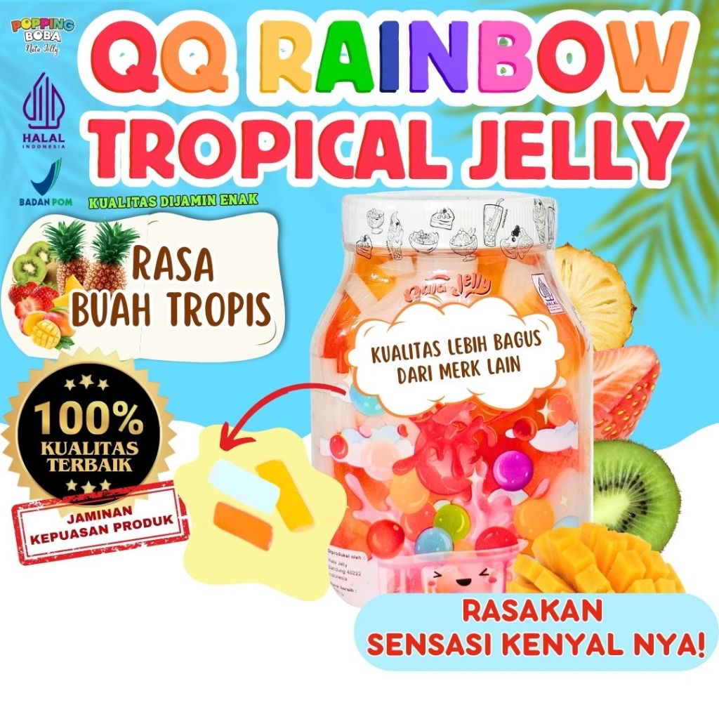 

QQRainbowJellyKonyakuToppingMinumanPerpaduan ULTRA MILK QQRainbowJellyKonyakuToppingMinumanPerpaduan ULTRA MILK Susu UHT Original - Tropical Jelly Buah Tropis 500 Gram | Cocok Untuk Semua Jenis MinumanSusu UHT Original - Tropical Jelly Buah Tropis 500 Gra