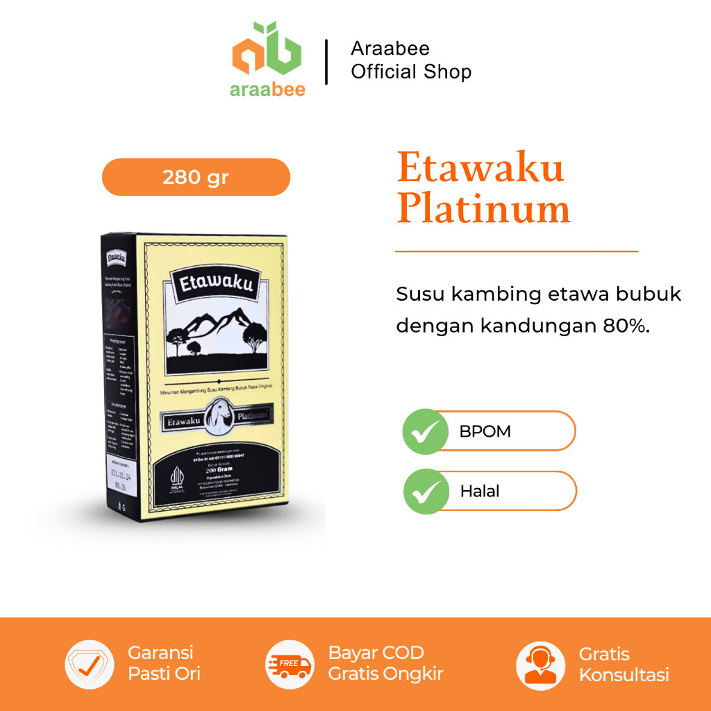 

Etawaku Platinum Susu Kambing Etawa Bubuk Murni Krimer Bubuk Asli Original 200g
