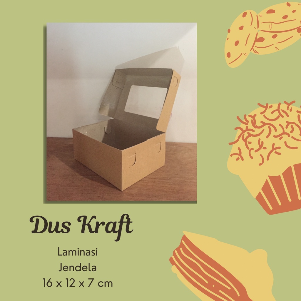 

Dus Kraft 16x12x7 cm Laminasi dengan Jendela dan Tanpa Jendela