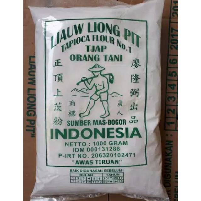 

LIAUW LIONG PIT TEPUNG TAPIOKA 1 KG CAP/TJAP ORANG TANI TAPIOCA FLOUR