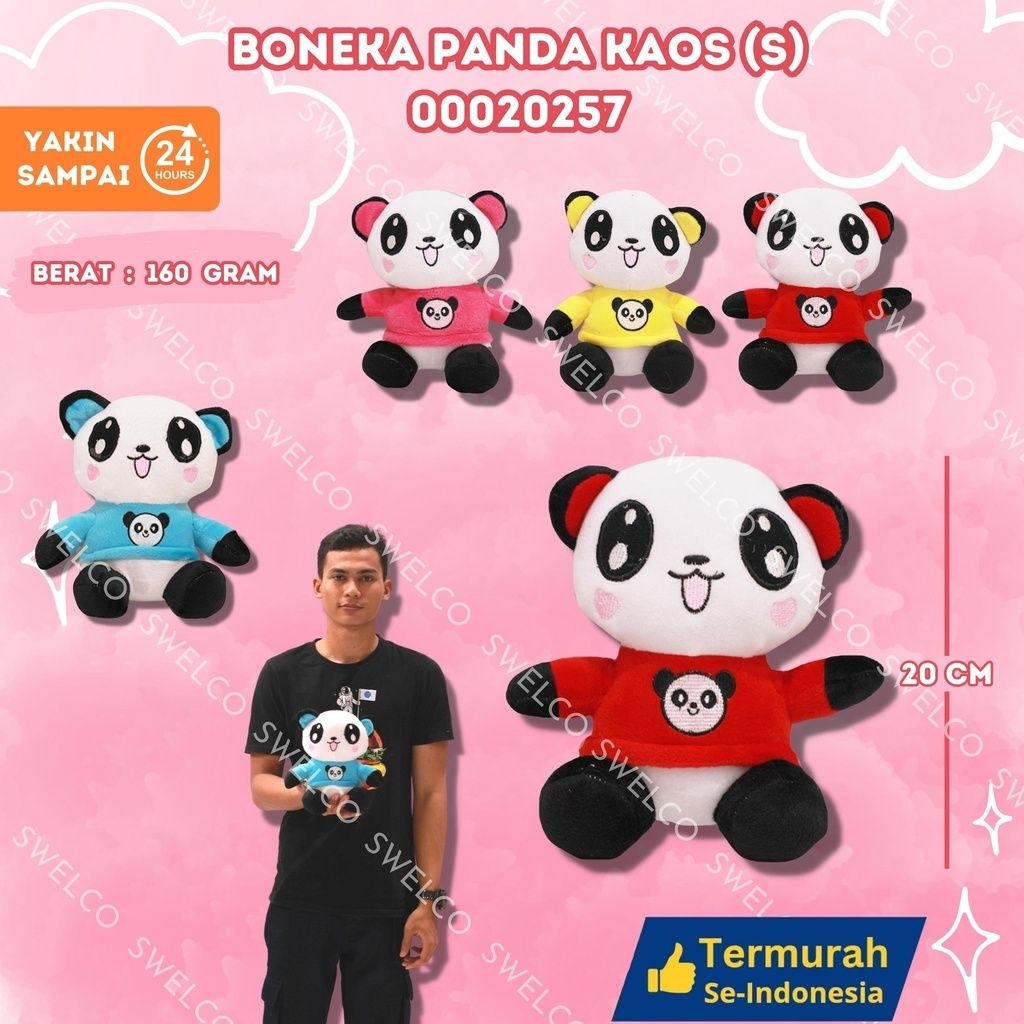 BONEKA PANDA KAOS (S) KECIL
