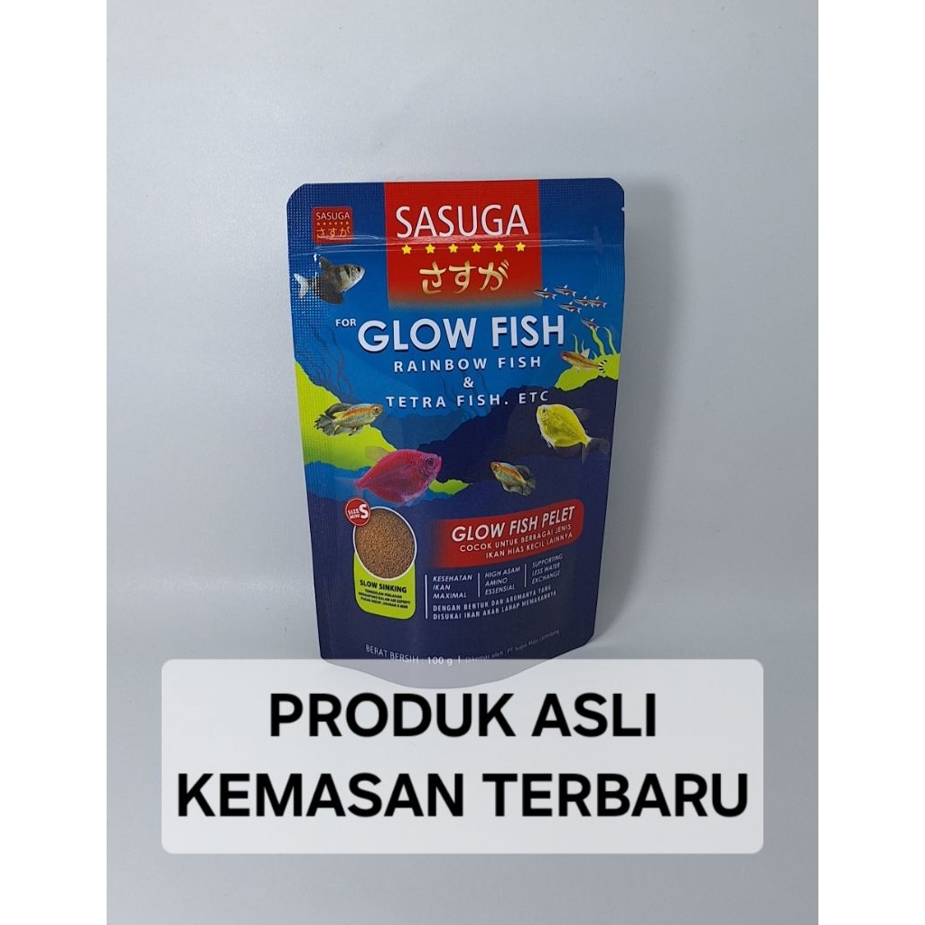 Sasuga Glow Fish Rainbow Fish Tetra Fish Etc 100G Pelet Pakan Ikan Hias