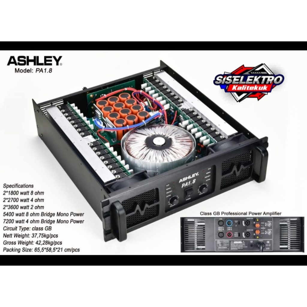 Power amplifier Ashley pa 1.8 power Ashley pa1.8 Ashley pa18