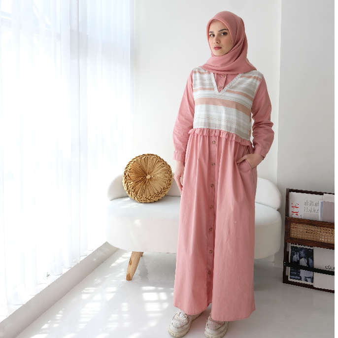 RILLEY - Gamis Mayumi | Dress Panjang Muslim Wanita | Gamis Wanita Terbaru Bahan Katun Poplin