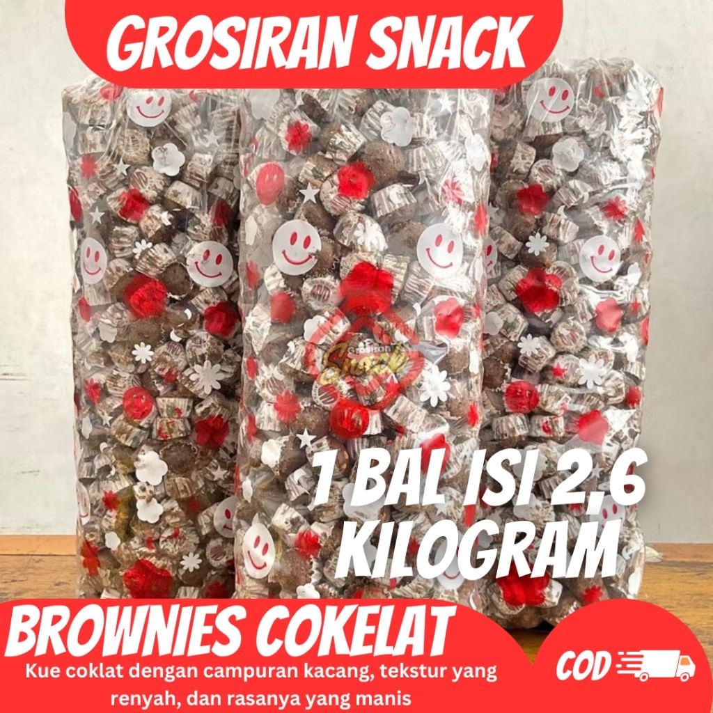 

1 BAL isi 2,6 KILOGRAM Brownies Cokelat Kacang Kering
