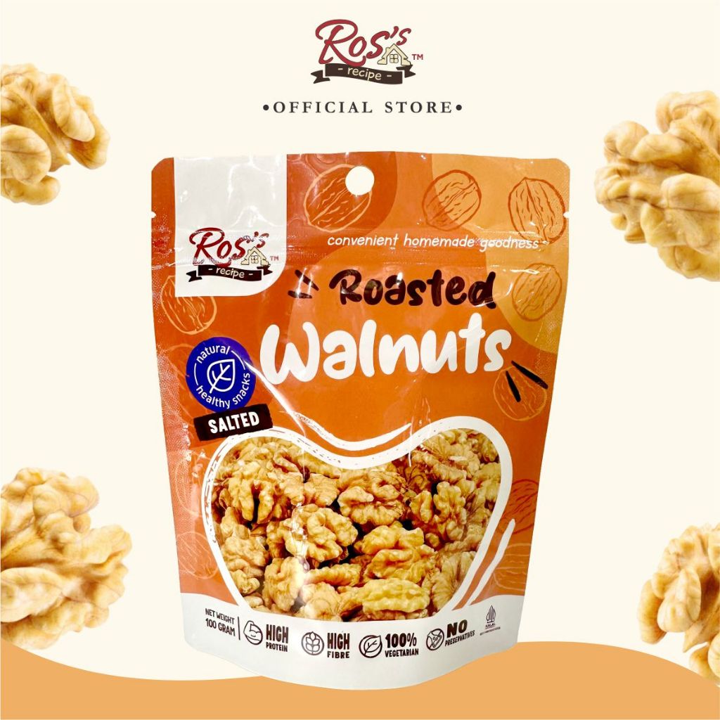 

Ros Recipe Kacang Walnut Premium 100gr - kacang panggang - kacang otak - oven - roasted (Flashsale)