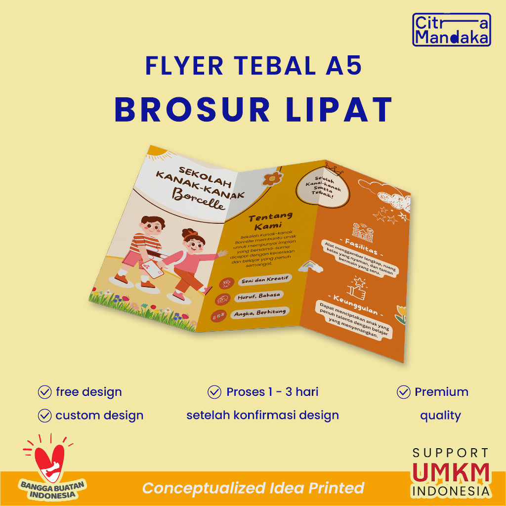 

Cetak Brosur Lipat A5 | Print Leaflet Art Carton