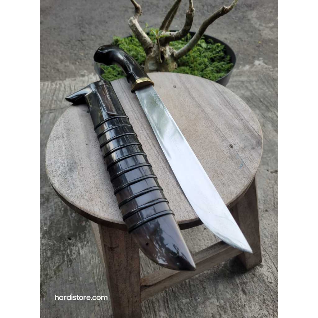 GOLSEM 27 cm Pisau Sembelih Baja ELMAX, Handle dan Serangka Full Tanduk