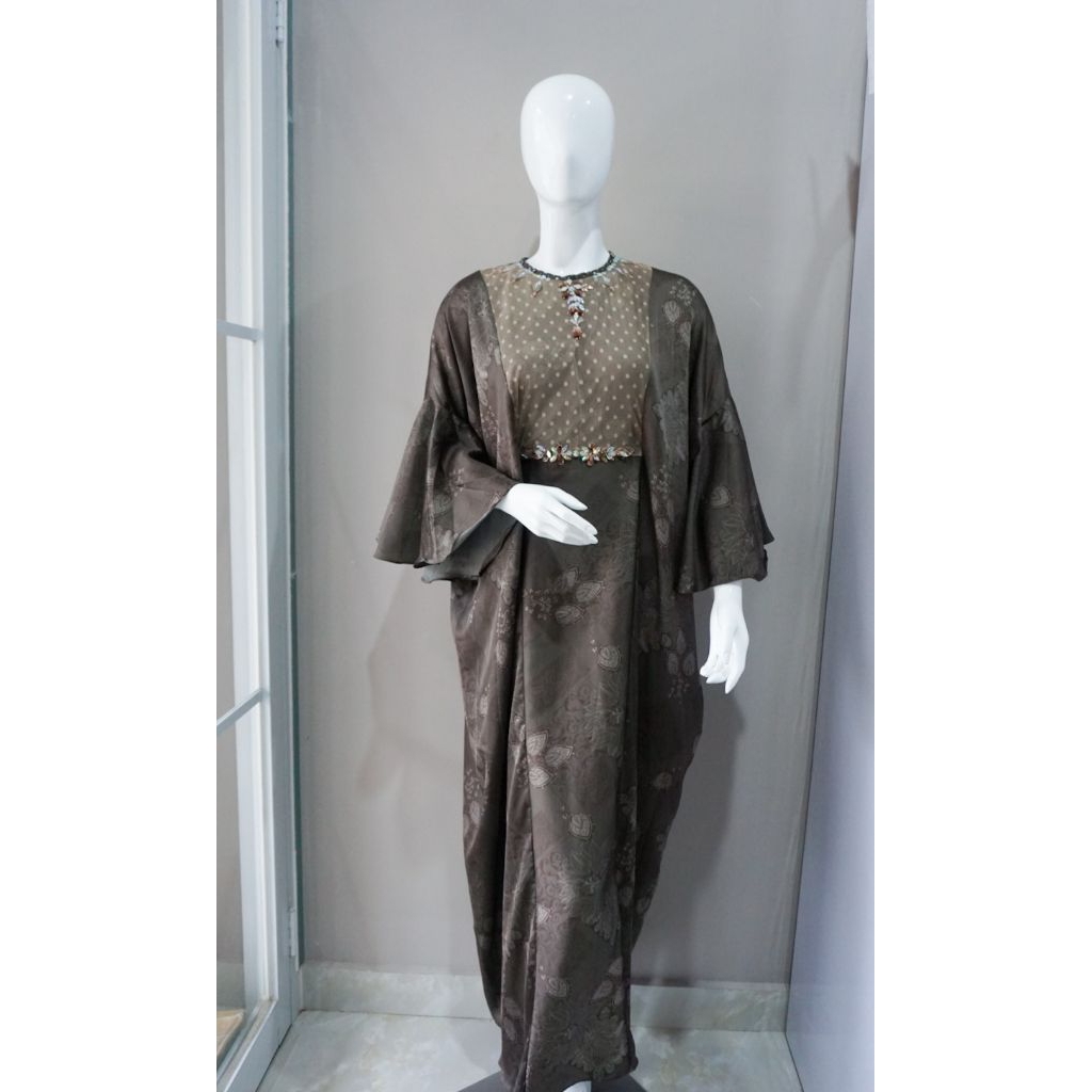 READY Kaftan Silk Motif Printing Premium / Kaftan Premium Cantik Terbaru