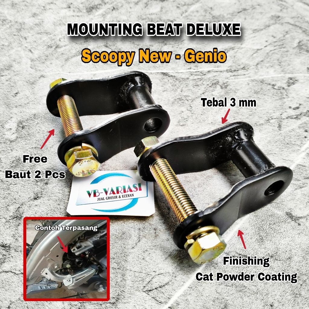 Mounting Beat Deluxe Scoopy New Genio KOJ Motorcycle Panjang 3,5 Cm 4 Cm 5 Cm
