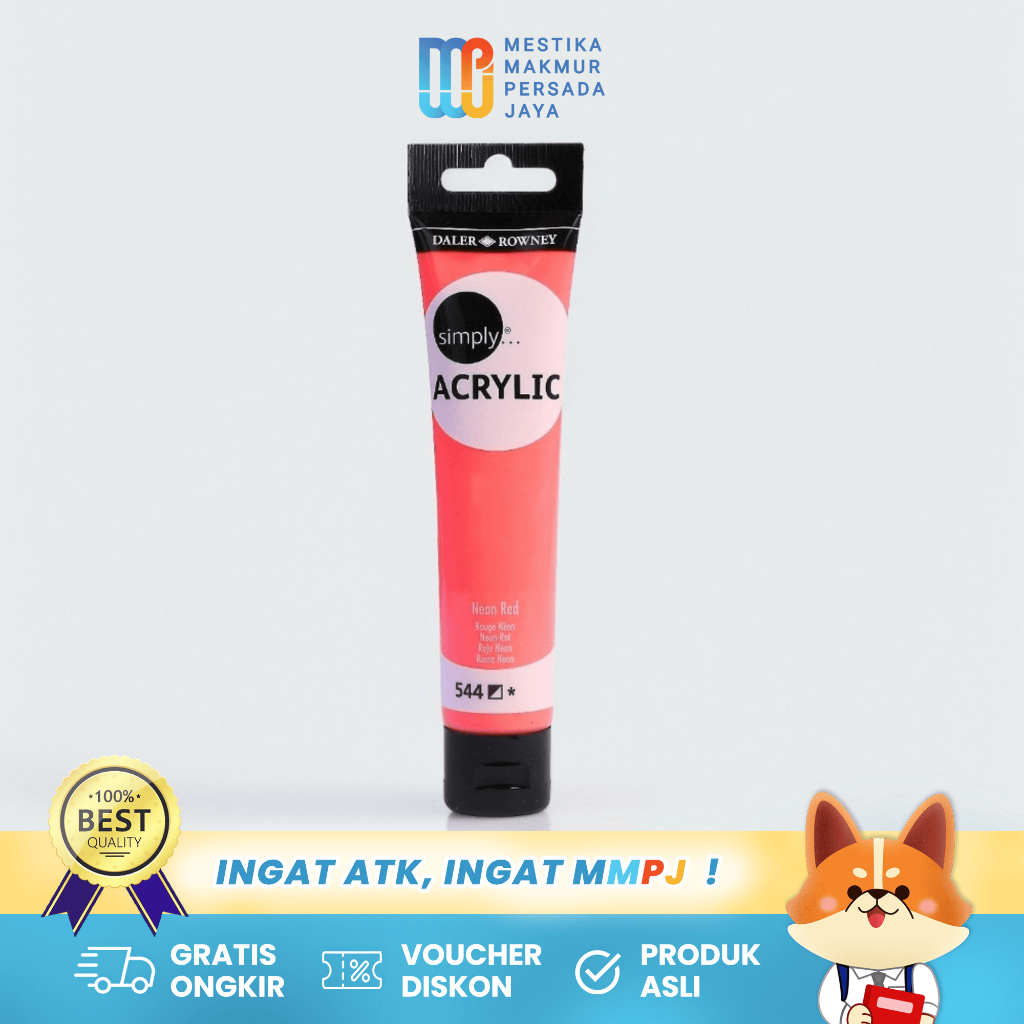 

Daler Rowney Simply Acrylic Paint - Cat Akrilik Neon Red 75 Ml 126975544