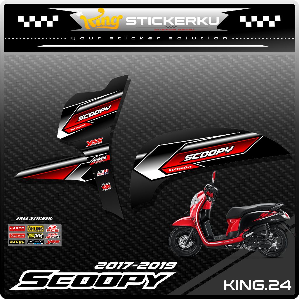 (COD) Stiker Scoopy New 2017/2020 Decal Striping Standar Scoopy New Premium Racing. KS.024