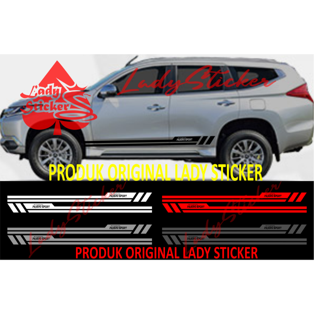Cutting sticker mobil pajero sport sticker stiker mobil mitsubishi pajero sport